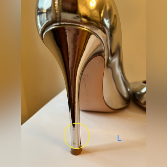 Gianvito Rossi 105 Silver Metallic Leather Pumps 36.5 - Picture 10 of 13